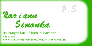 mariann simonka business card